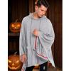 imageCOOFANDY Unisex Casual Hooded Poncho Cape Cloak Fashion Coat Hoodie Pullover with PocketGrey