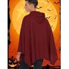 imageCOOFANDY Unisex Casual Hooded Poncho Cape Cloak Fashion Coat Hoodie Pullover with PocketWine Red