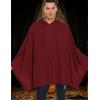 imageCOOFANDY Unisex Casual Hooded Poncho Cape Cloak Fashion Coat Hoodie Pullover with PocketWine Red