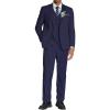 imageCOOFANDY Mens 3 Piece Linen Suits Casual Lightweight Blazer Jackets Vest Pants Set for Wedding Business PromDark Blue