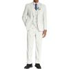 imageCOOFANDY Mens 3 Piece Linen Suits Casual Lightweight Blazer Jackets Vest Pants Set for Wedding Business PromWhite