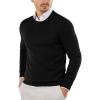 imageCOOFANDY Mens Crew Neck Sweater Slim Fit Lightweight Sweatshirts Knitted Pullover for Casual Or Dressy WearBlack