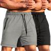 imageCOOFANDY Mens Gym Workout Shorts Athletic Training Shorts Fitted Weightlifting Bodybuilding Shorts with Zipper Pockets2 Pack BlackGrey