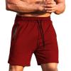 imageCOOFANDY Mens Gym Workout Shorts Athletic Training Shorts Fitted Weightlifting Bodybuilding Shorts with Zipper PocketsRed