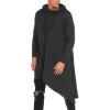 imageCOOFANDY Mens Hooded Poncho Cape Cloak Casual Asymmetric Hem Hoodie SweatshirtsBlack