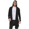 imageCOOFANDY Mens Long Hooded Cardigan Shawl Collar Lightweight Open Front Drape Cape Overcoat with PocketsBlack