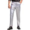 imageCOOFANDY Mens Metallic Shiny Pants Night Club Pants 70s 80s 90s Disco Pant Party Dance Straight Leg Trousers01luxurious Silver