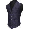 imageCOOFANDY Mens Paisley Tuxedo Vest Victorian Steampunk Gothic Suit Vest Slim Fit VNeck WaistcoatDark Purple