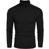 imageCOOFANDY Mens Slim Fit Turtleneck Sweater Casual Knitted Twisted Pullover Solid SweatersBlack