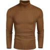 imageCOOFANDY Mens Slim Fit Turtleneck Sweater Casual Knitted Twisted Pullover Solid SweatersDark Brown