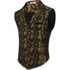imageCOOFANDY Mens Suit Vest Paisley Floral Victorian Vests Gothic Steampunk Formal Waistcoat Tuxedo Vests with Notched LapelsGold Paisley