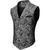 imageCOOFANDY Mens Suit Vest Paisley Floral Victorian Vests Gothic Steampunk Formal Waistcoat Tuxedo Vests with Notched LapelsLight Silver