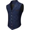 imageCOOFANDY Mens Suit Vest Paisley Floral Victorian Vests Gothic Steampunk Formal Waistcoat Tuxedo Vests with Notched LapelsNavy Blue
