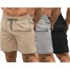 imageCOOFANDY Mens Sweat Shorts 2 Pack 7quot Gym Workout Drawstring Jogger Shorts with PocketsBlackLight GreyKhaki