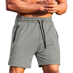 imageCOOFANDY Mens Gym Workout Shorts Athletic Training Shorts Fitted Weightlifting Bodybuilding Shorts with Zipper PocketsGrey