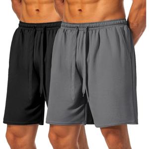 imageCOOFANDY Mens Workout Gym Shorts Mesh Athletic Shorts Lightweight Quick Dry Training Short Pants with PocketsBlackDark Grey