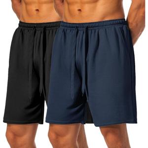 imageCOOFANDY Mens Workout Gym Shorts Mesh Athletic Shorts Lightweight Quick Dry Training Short Pants with PocketsBlackNavy Blue
