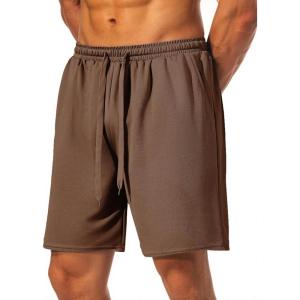 imageCOOFANDY Mens Workout Gym Shorts Mesh Athletic Shorts Lightweight Quick Dry Training Short Pants with PocketsBrown1 Pack of 1