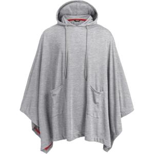 imageCOOFANDY Unisex Casual Hooded Poncho Cape Cloak Fashion Coat Hoodie Pullover with PocketGrey