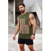 imageCOOFANDY Men Workout Tank Top 2 Pack Gym Bodybuilding Sleeveless Muscle T ShirtsArmy Green Flag