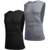 imageCOOFANDY Men Workout Tank Top 2 Pack Gym Bodybuilding Sleeveless Muscle T ShirtsBlackDark Grey2pcs