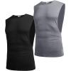 imageCOOFANDY Men Workout Tank Top 2 Pack Gym Bodybuilding Sleeveless Muscle T ShirtsBlackGrey2pcs