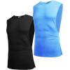 imageCOOFANDY Men Workout Tank Top 2 Pack Gym Bodybuilding Sleeveless Muscle T ShirtsBlackLight Blue2pcs