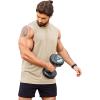 imageCOOFANDY Men Workout Tank Top 2 Pack Gym Bodybuilding Sleeveless Muscle T ShirtsBlackLight Khaki2pcs