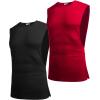 imageCOOFANDY Men Workout Tank Top 2 Pack Gym Bodybuilding Sleeveless Muscle T ShirtsBlackRed2pcs