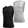 imageCOOFANDY Men Workout Tank Top 2 Pack Gym Bodybuilding Sleeveless Muscle T ShirtsBlackTextile Grey2pcs