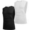 imageCOOFANDY Men Workout Tank Top 2 Pack Gym Bodybuilding Sleeveless Muscle T ShirtsBlackWhite2pcs