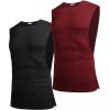 imageCOOFANDY Men Workout Tank Top 2 Pack Gym Bodybuilding Sleeveless Muscle T ShirtsBlackWine Red2pcs