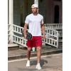 imageCOOFANDY Mens 2 Pack Gym Workout Shorts 5 Inch Mesh Athletic Shorts Quick Dry Running Shorts with PocketsBlack  Deep Red