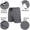 imageCOOFANDY Mens 2 Pack Gym Workout Shorts Quick Dry Athletic Shorts 5 Inch Lightweight Sports Running Shorts with PocketsDark GrayNavy Blue