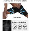 imageCOOFANDY Mens 2 Pack Running Shorts 2 in 1 Workout Shorts Quick Dry Gym Training Athletic Jogger with Phone Pockets2pack Blacklight Grey