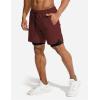 imageCOOFANDY Mens 2 Pack Running Shorts 2 in 1 Workout Shorts Quick Dry Gym Training Athletic Jogger with Phone Pockets2pack Blackwine Red