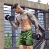 imageCOOFANDY Mens 2 Pack Running Shorts 2 in 1 Workout Shorts Quick Dry Gym Training Athletic Jogger with Phone Pockets2pack Light Greyarmy Green