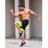 imageCOOFANDY Mens 2 Pack Running Shorts 2 in 1 Workout Shorts Quick Dry Gym Training Athletic Jogger with Phone Pockets2packblackfluorescentnavy Blue