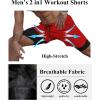 imageCOOFANDY Mens 2 Pack Running Shorts 2 in 1 Workout Shorts Quick Dry Gym Training Athletic Jogger with Phone Pockets2packreddark Grey