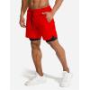 imageCOOFANDY Mens 2 Pack Running Shorts 2 in 1 Workout Shorts Quick Dry Gym Training Athletic Jogger with Phone Pockets2packreddark Grey