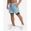 imageCOOFANDY Mens 2 Pack Running Shorts 2 in 1 Workout Shorts Quick Dry Gym Training Athletic Jogger with Phone Pockets2packsky Bluedark Grey