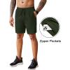 imageCOOFANDY Mens 2 Pack Workout Gym Shorts 7 Inch  5 Inch Athletic Shorts Lightweight Casual Jogger Short with Zipper PocketsArmy Green  Black