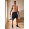 imageCOOFANDY Mens 2 Pack Workout Gym Shorts 7 Inch  5 Inch Athletic Shorts Lightweight Casual Jogger Short with Zipper PocketsGrey  Black