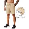 imageCOOFANDY Mens 2 Pack Workout Gym Shorts 7 Inch  5 Inch Athletic Shorts Lightweight Casual Jogger Short with Zipper PocketsKhaki  Grey