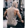 imageCOOFANDY Mens 2 Pack Workout Hooded Tank Tops Bodybuilding Muscle Cut Off T Shirt Sleeveless Gym HoodiesGreyarmy Green