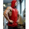 imageCOOFANDY Mens 2 Pack Workout Hooded Tank Tops Bodybuilding Muscle Cut Off T Shirt Sleeveless Gym HoodiesRedblue