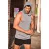 imageCOOFANDY Mens 2 Pack Workout Hooded Tank Tops Bodybuilding Muscle Cut Off T Shirt Sleeveless Gym HoodiesWhitegray