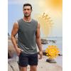 imageCOOFANDY Mens 2 Pack Workout Tank Top UPF 50 Quick Dry Sleeveless Swim Shirt Gym Muscle Athletic Summer Beach T ShirtsDark GreyLight Blue