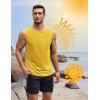 imageCOOFANDY Mens 2 Pack Workout Tank Top UPF 50 Quick Dry Sleeveless Swim Shirt Gym Muscle Athletic Summer Beach T ShirtsLight GreyYellowLight Blue