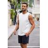 imageCOOFANDY Mens 2 Pack Workout Tank Top UPF 50 Quick Dry Sleeveless Swim Shirt Gym Muscle Athletic Summer Beach T ShirtsWhite